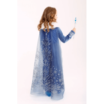 Сукня Ельзи велюрова з хутром і довгим шлейфом для дівчинки 2-10 років