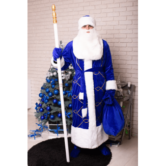 Новорічний костюм Діда Мороза, синій 48-56 р