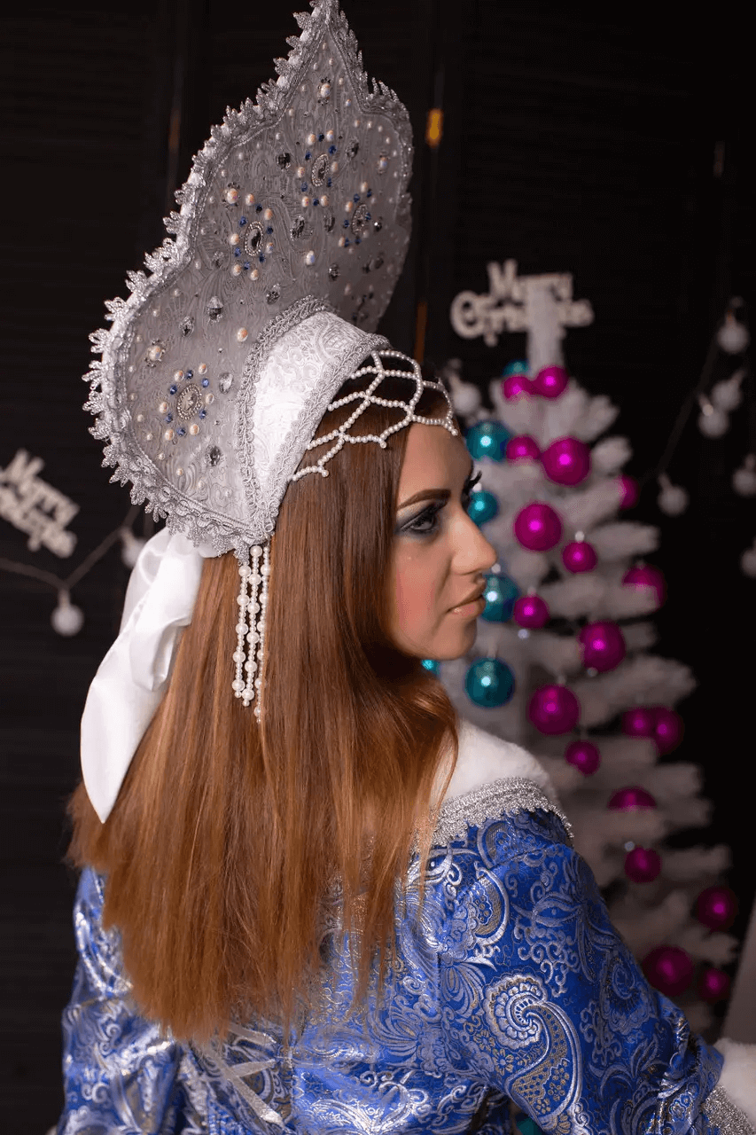 Royal Snow Maiden costume with kokoshnik 6