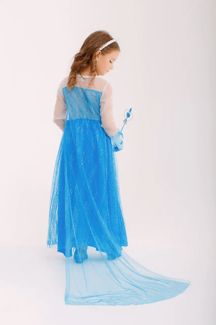 Elsa's sequined blue dress with a train from the “Frozen” animated movie 5