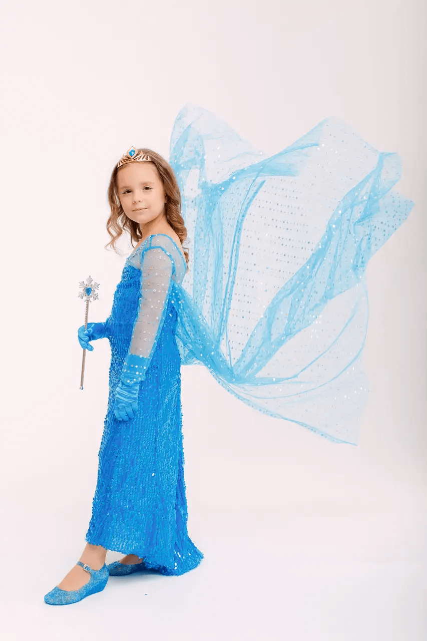 Elsa's sequined blue dress with a train from the “Frozen” animated movie 6