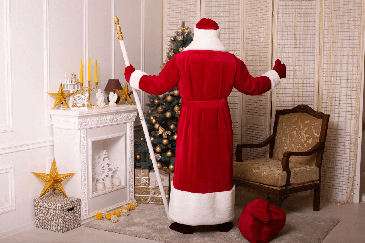 Red New Year's Father Frost costume sizes 48-56 2